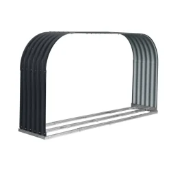 Kaminholzregal anthrazit Stahl 46 x 212 x 111 cm