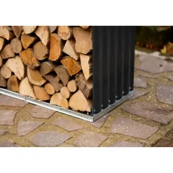 Kaminholzregal anthrazit Stahl 46 x 212 x 111 cm