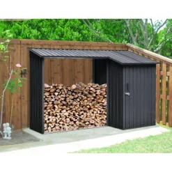 Kaminholzregal anthrazit 270 x 105 x 158 cm