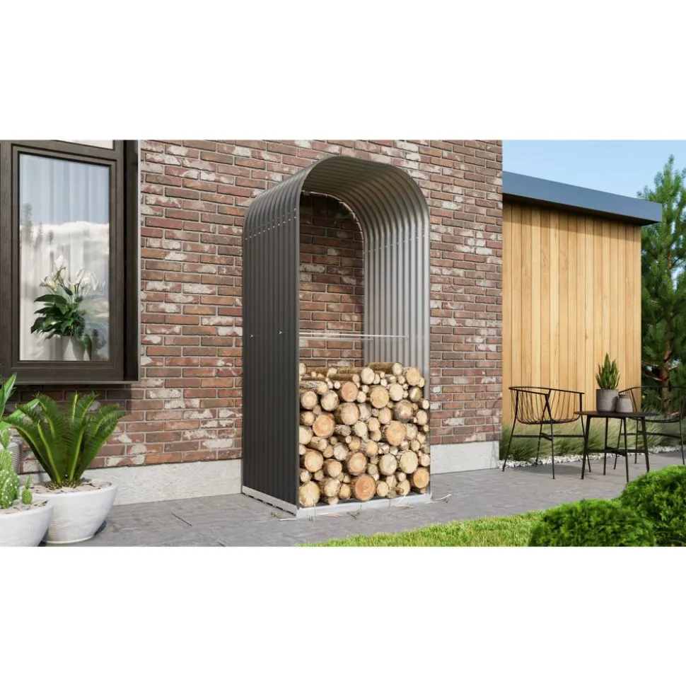 Kaminholzregal 'Ardor 858' granit 99,1 x 223,1 x 85,8 cm