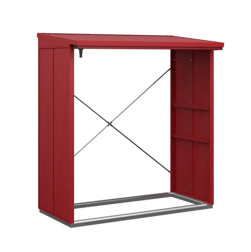 Kaminholzregal 'Elegant Typ 2' purpurrot 102,5 x 181,4 x 198 cm