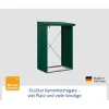 Kaminholzregal 'Elegant Typ 1' moosgrün 102,5 x 122,7 x 198 cm