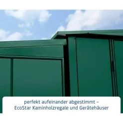 Kaminholzregal 'Elegant Typ 1' moosgrün 102,5 x 122,7 x 198 cm