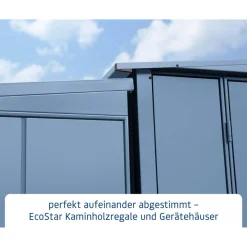 Kaminholzregal 'Elegant Typ 2' taubenblau 102,5 x 181,4 x 198 cm