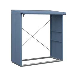 Kaminholzregal 'Elegant Typ 2' taubenblau 102,5 x 181,4 x 198 cm