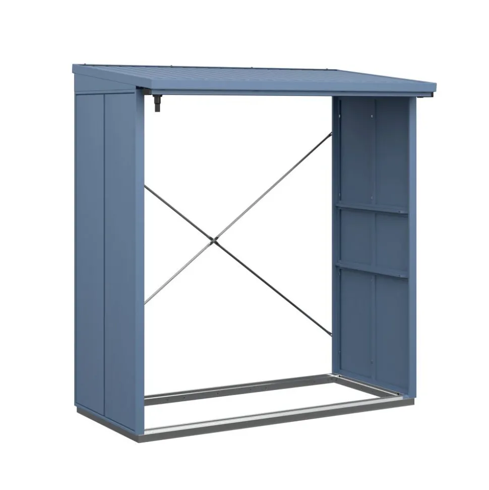 Kaminholzregal 'Elegant Typ 2' taubenblau 102,5 x 181,4 x 198 cm