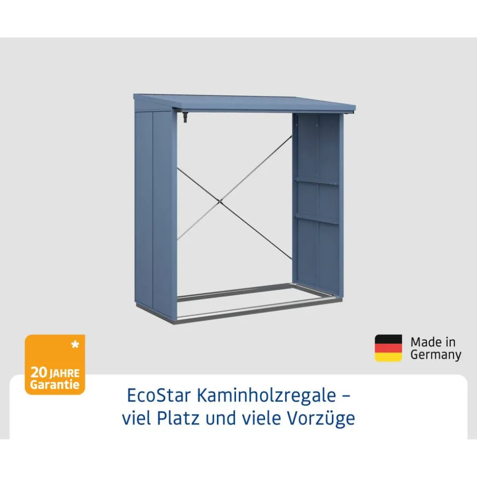 Kaminholzregal 'Elegant Typ 2' taubenblau 102,5 x 181,4 x 198 cm