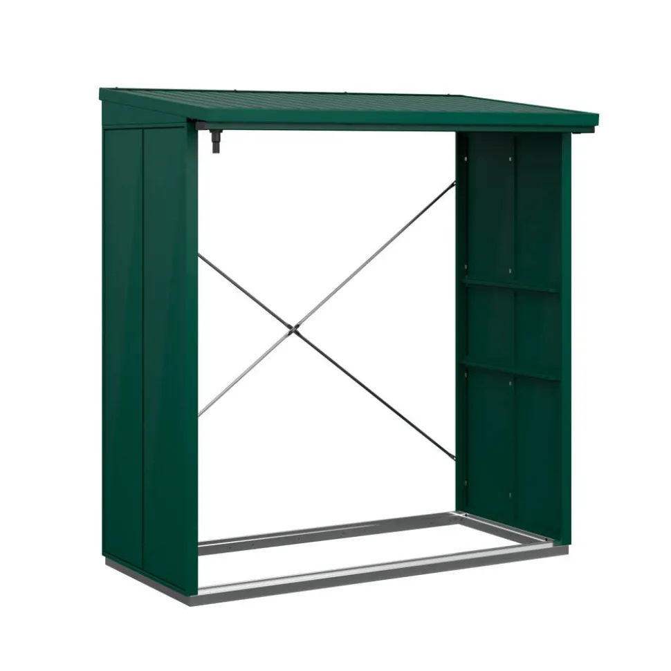 Kaminholzregal 'Elegant Typ 2' moosgrün 102,5 x 181,4 x 198 cm