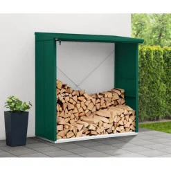 Kaminholzregal 'Elegant Typ 2' moosgrün 102,5 x 181,4 x 198 cm