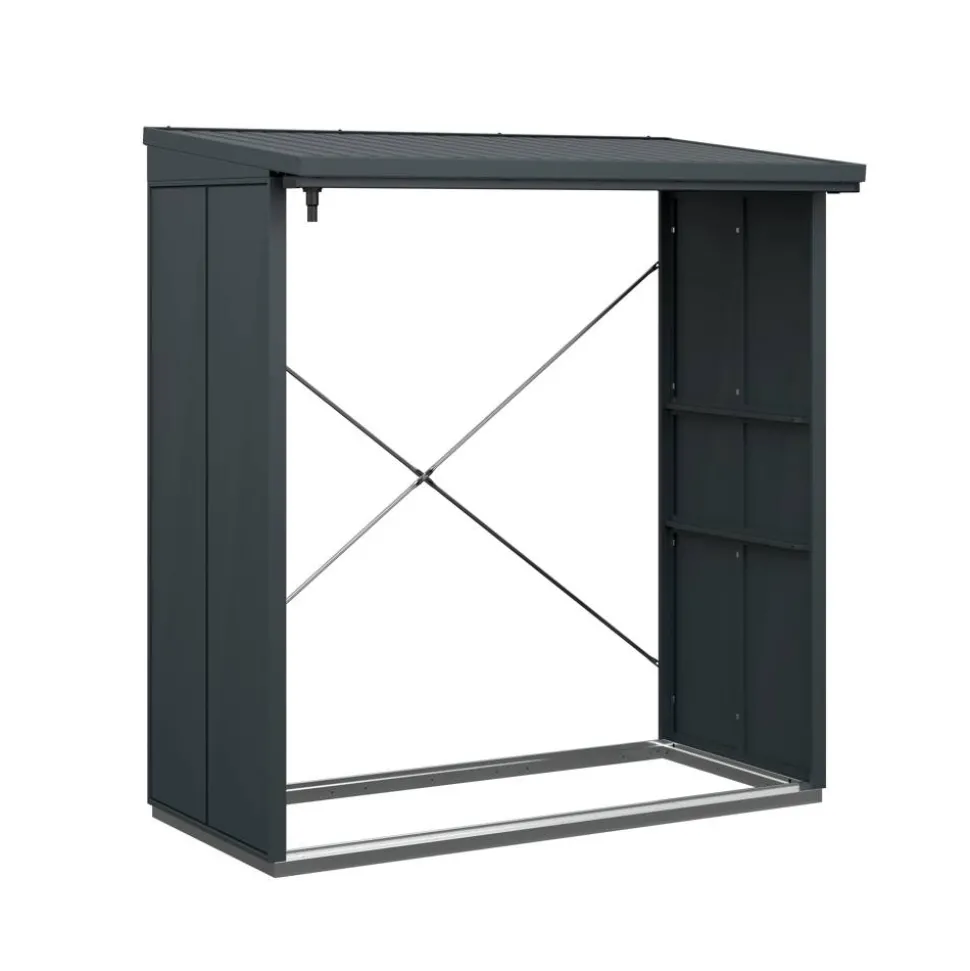 Kaminholzregal 'Elegant Typ 2' anthrazitgrau 181,4 x 198 x 102,5 cm