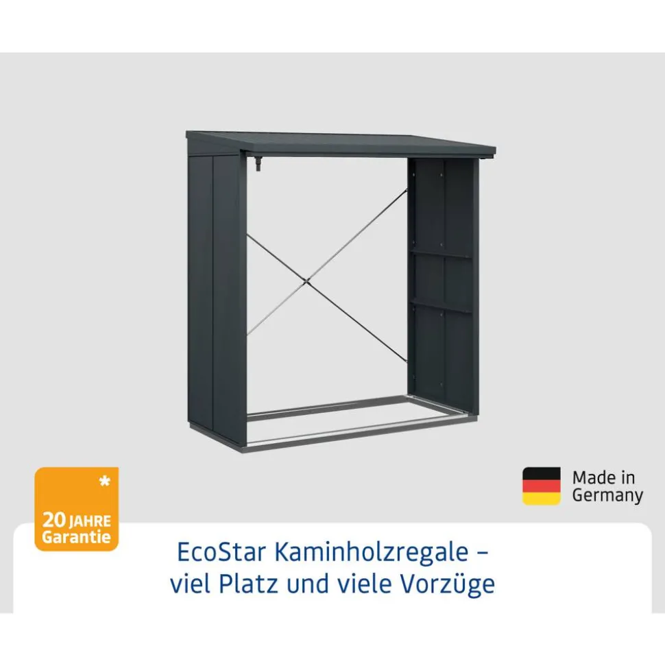 Kaminholzregal 'Elegant Typ 2' anthrazitgrau 181,4 x 198 x 102,5 cm