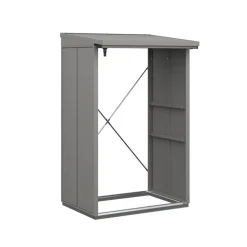 Kaminholzregal 'Elegant Typ 1' graualuminium 102,5 x 122,7 x 198 cm
