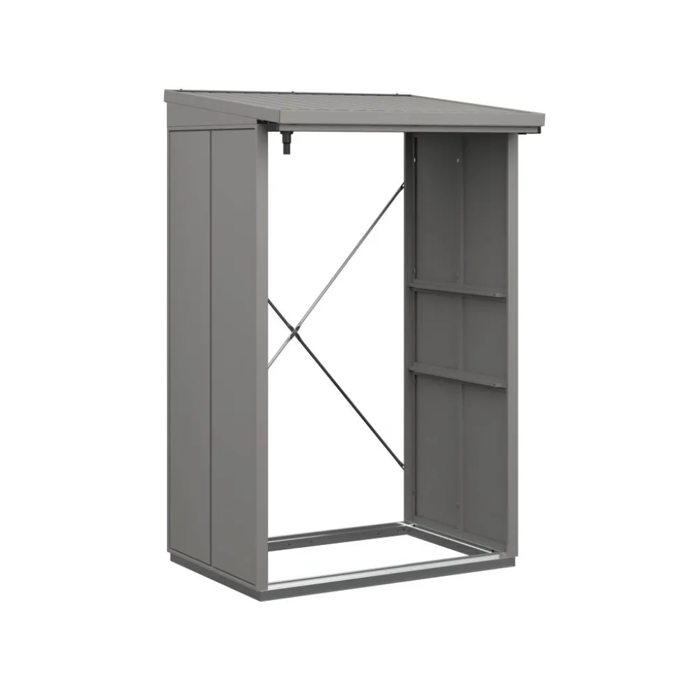 Kaminholzregal 'Elegant Typ 1' graualuminium 102,5 x 122,7 x 198 cm