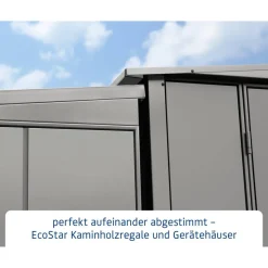 Kaminholzregal 'Elegant Typ 1' graualuminium 102,5 x 122,7 x 198 cm