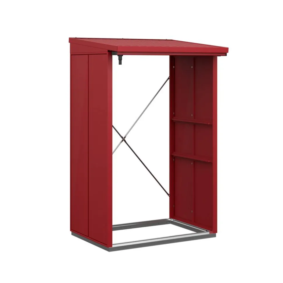 Kaminholzregal 'Elegant Typ 1' purpurrot 102,5 x 122,7 x 198 cm