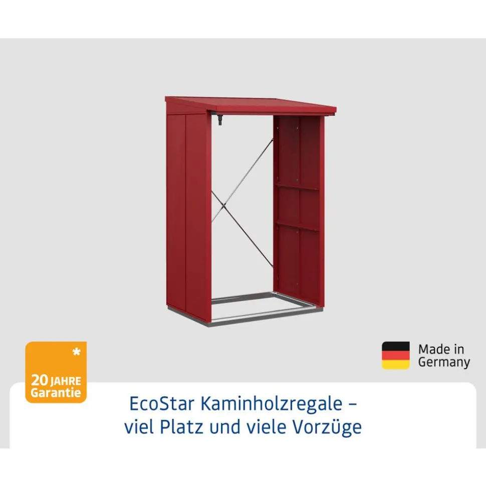Kaminholzregal 'Elegant Typ 1' purpurrot 102,5 x 122,7 x 198 cm