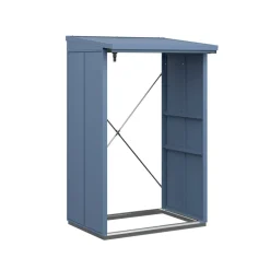 Kaminholzregal 'Elegant Typ 1' taubenblau 122,7 x 198 x 102,5 cm