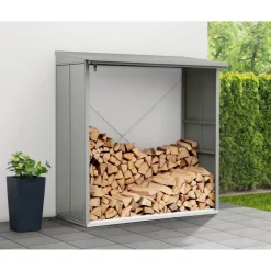 Kaminholzregal 'Elegant Typ 2' grau 181,4 x 198 x 102,5 cm