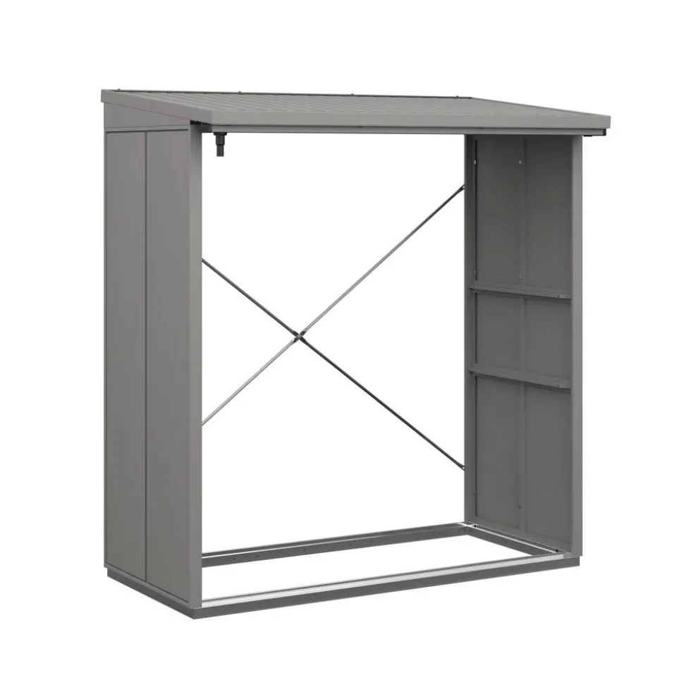 Kaminholzregal 'Elegant Typ 2' grau 181,4 x 198 x 102,5 cm
