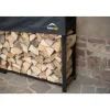 Kaminholzregal inklusive Abdeckung schwarz Stahl 36 x 240 x 119 cm