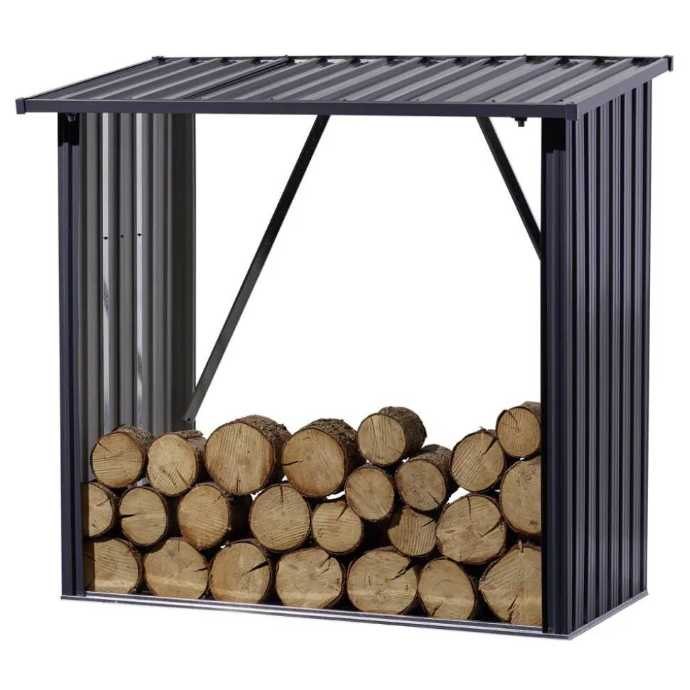 Kaminholzregal L anthrazit 163 x 89 x 154 cm