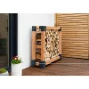 Kaminholzregal 'Michel L' naturfarben 138 x 120 x 40 cm