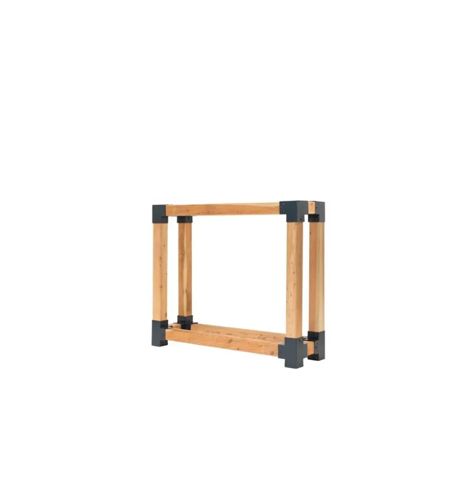 Kaminholzregal 'Michel L' naturfarben 138 x 120 x 40 cm