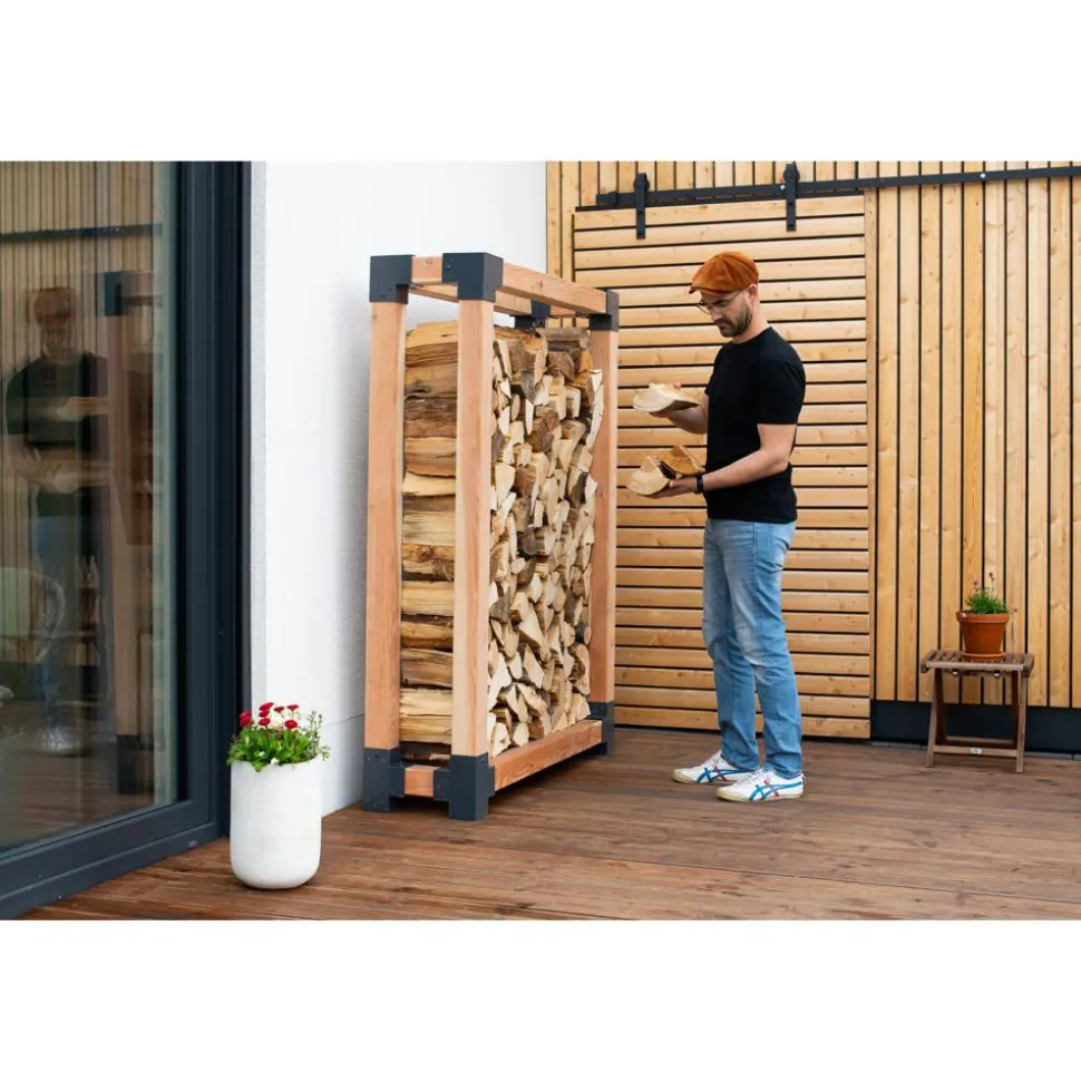 Kaminholzregal 'Michel XL' naturfarben 138 x 180 x 40 cm