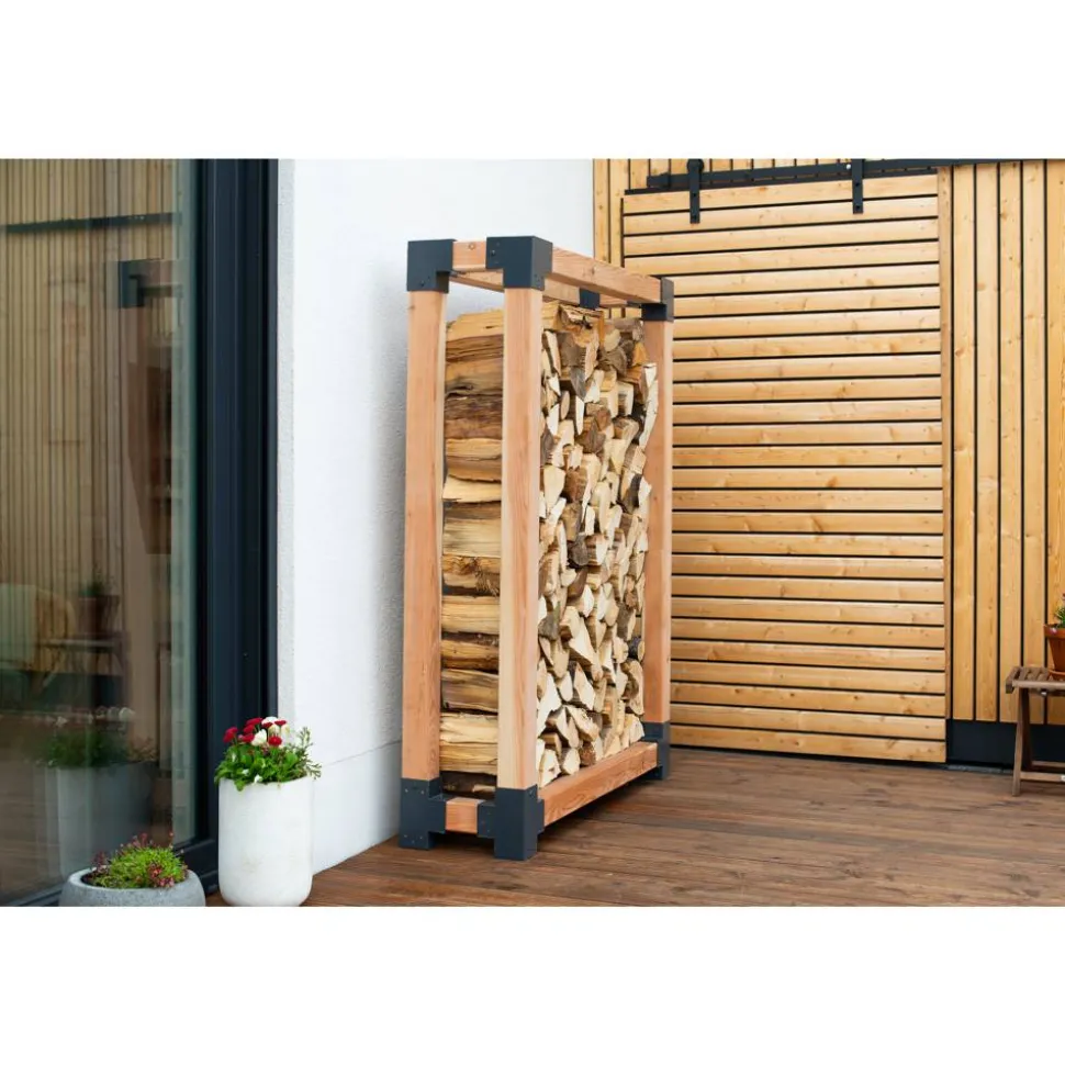 Kaminholzregal 'Michel XL' naturfarben 138 x 180 x 40 cm
