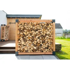 Kaminholzregal 'Michel XXL' naturfarben 198 x 180 x 40 cm