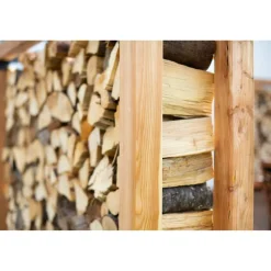 Kaminholzregal 'Michel XXL' naturfarben 198 x 180 x 40 cm