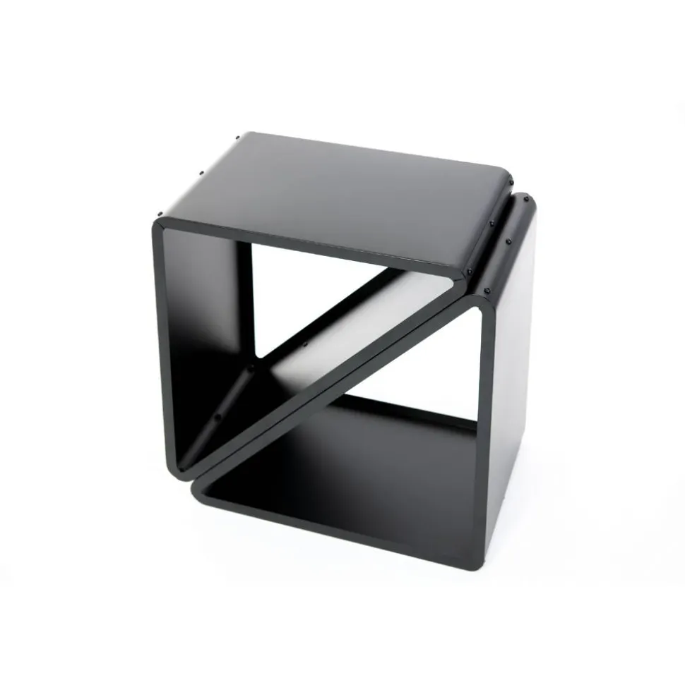 Kaminholzregal schwarz Stahl 57 x 36 x 56 cm