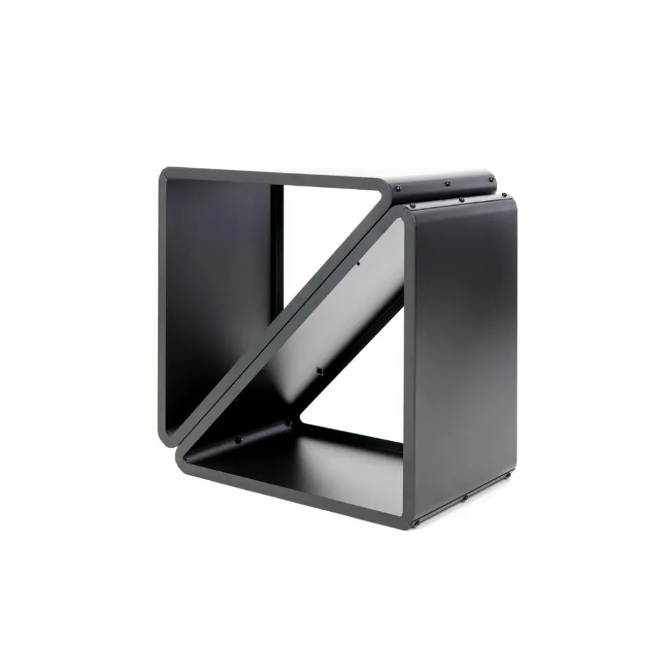 Kaminholzregal schwarz Stahl 57 x 36 x 56 cm