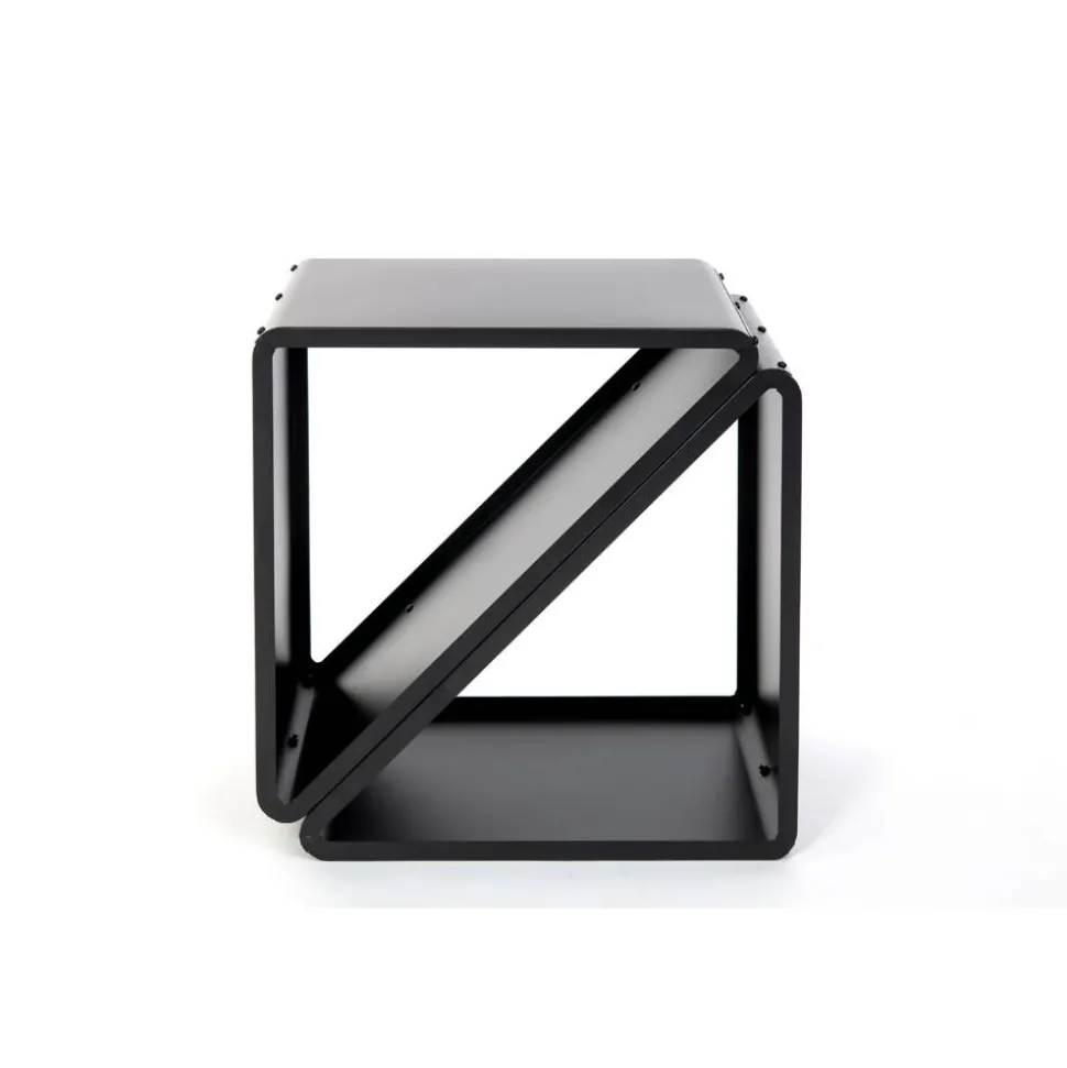 Kaminholzregal schwarz Stahl 57 x 36 x 56 cm