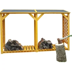 Kaminholzregal 'Speyer' honigbraun 238 x 148 x 68 cm