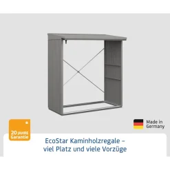 Kaminholzregal 'Trend Typ 2' grau 181,4 x 198 x 102,5 cm
