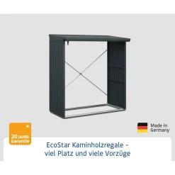 Kaminholzregal 'Trend Typ 2' anthrazitgrau 181,4 x 198 x 102,5 cm