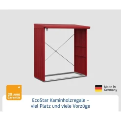 Kaminholzregal 'Trend Typ 2' purpurrot 102,5 x 181,4 x 198 cm