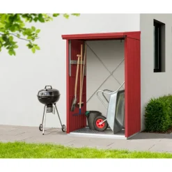 Kaminholzregal 'Trend Typ 1' purpurrot 102,5 x 122,7 x 198 cm
