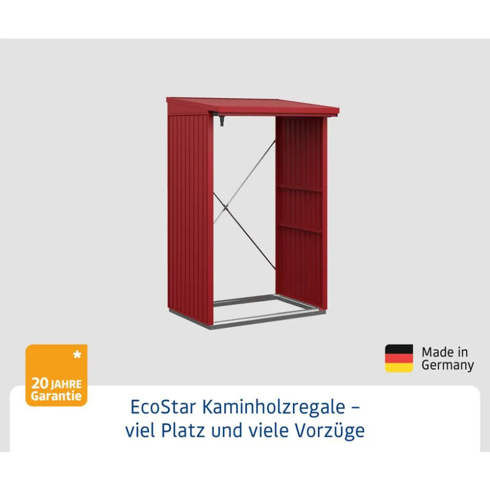 Kaminholzregal 'Trend Typ 1' purpurrot 102,5 x 122,7 x 198 cm