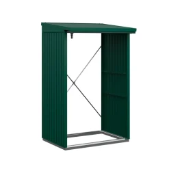 Kaminholzregal 'TrendTyp 1' moosgrün 102,5 x 122,7 x 198 cm