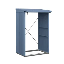 Kaminholzregal 'TrendTyp 1' taubenblau 102,5 x 122,7 x 198 cm
