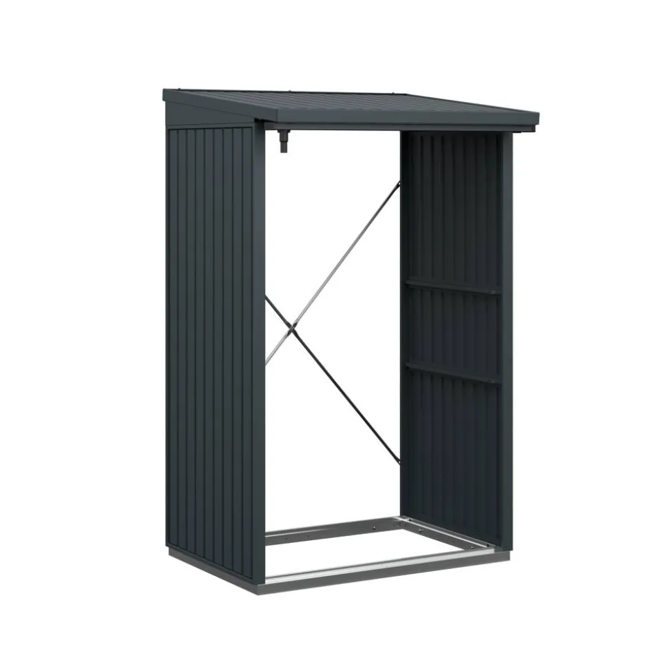 Kaminholzregal 'TrendTyp 1' anthrazitgrau 122,7 x 198 x 102,5 cm