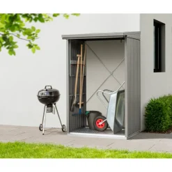 Kaminholzregal 'TrendTyp 1' graualuminium 102,5 x 122,7 x 198 cm