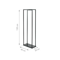 Kaminholzregal 'Xavier' schwarz 40 x 120 x 20 cm