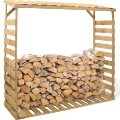 Kaminholzregal braun 178 x 180 x 65 cm