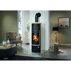 Kaminofen 'Faro Aqua 2.0' wasserführend Stahl/Sandstein 7 kW