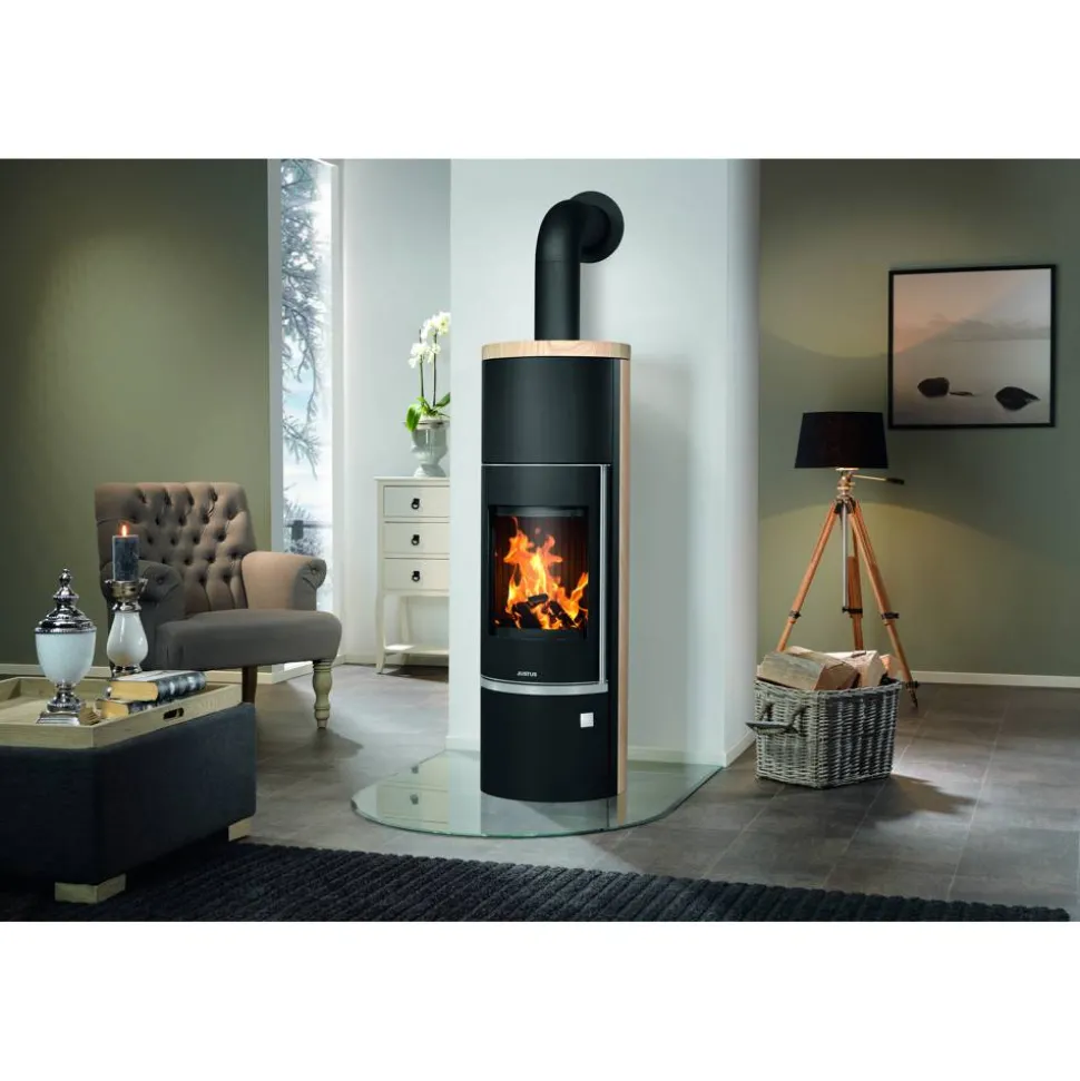 Kaminofen 'Faro Aqua 2.0' wasserführend Stahl/Sandstein 7 kW