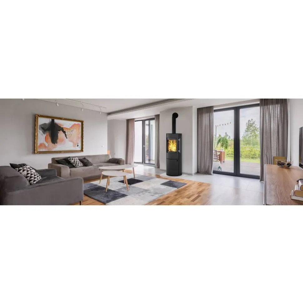 Kaminofen 'Lugano' Stahl schwarz 6 kW