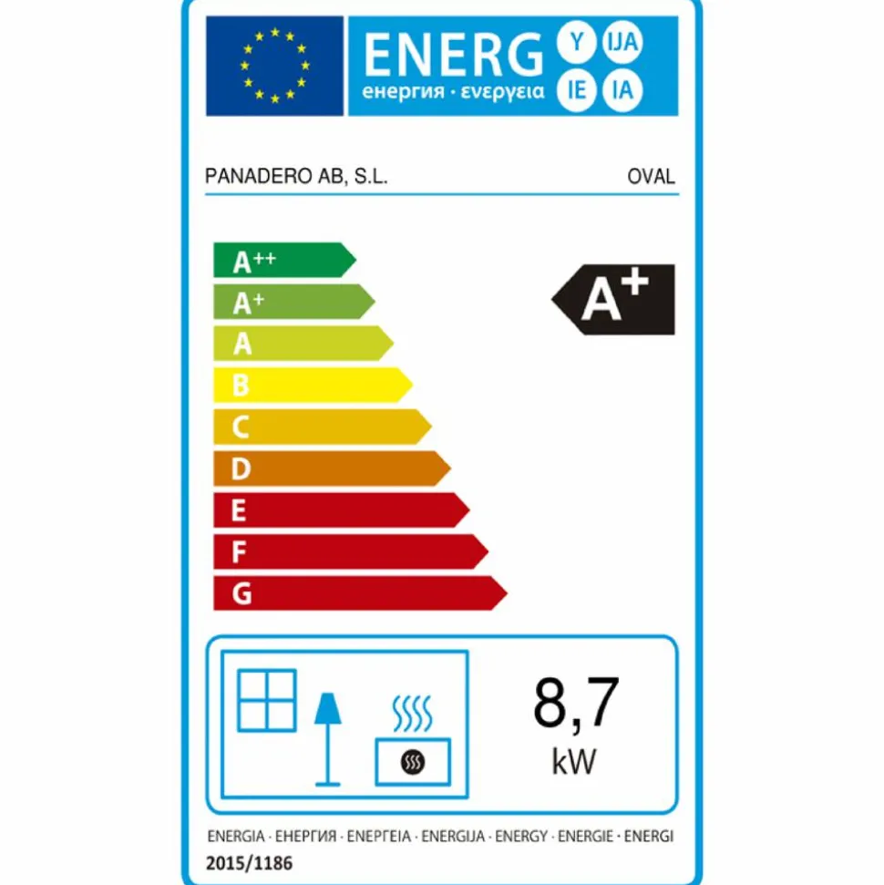 Kaminofen 'Oval' schwarz/metallic 8,7 kW